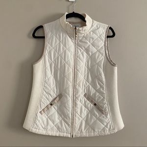 Croft and Barrow White Quilted Vest with Pockets